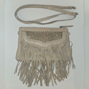 Cleobella Tan Fringe Crossbody Bag